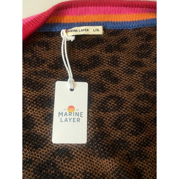 NWT Marine Layer Martha Sweater Coat Leopard Duster Cardigan L/XL Rare! - Picture 12 of 15